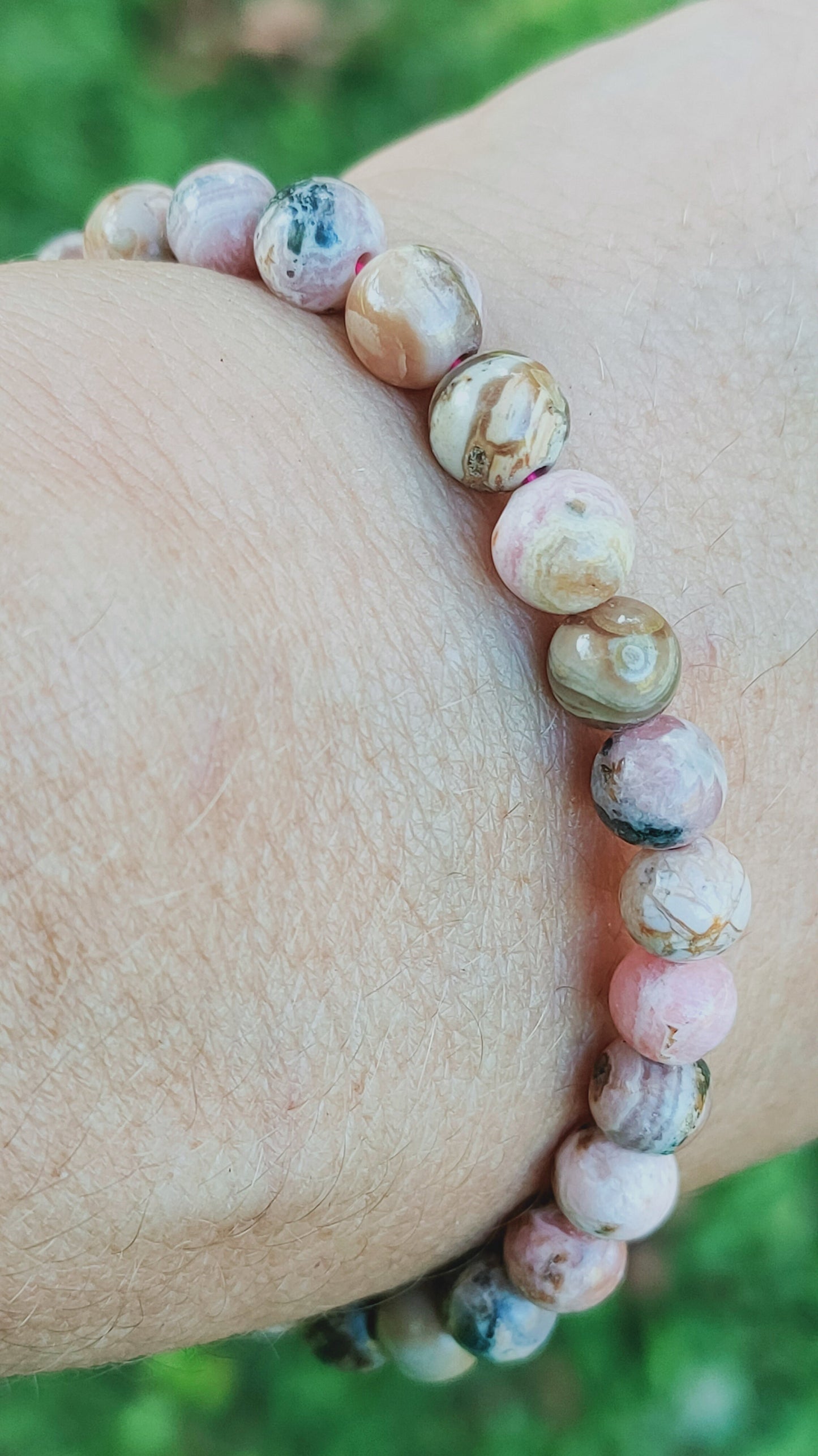 Bracelet en Rhodochrosite d'Argentine  - perles de 6 mm - qualité 💎💎💎💎💎