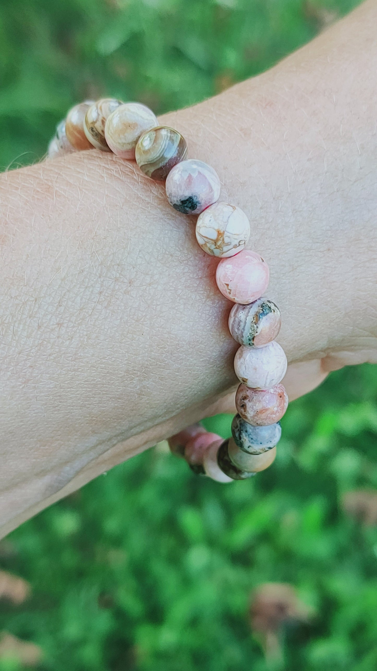 Bracelet en Rhodochrosite d'Argentine  - perles de 6 mm - qualité 💎💎💎💎💎