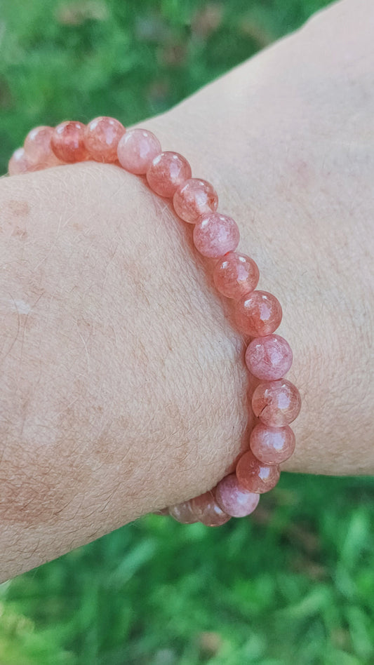 Bracelet en pierre de soleil - perles de 6 mm - qualité 💎💎