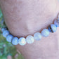 Bracelet en Calcédoine bleue de Namibie - perles de 8 mm - qualité 💎💎💎