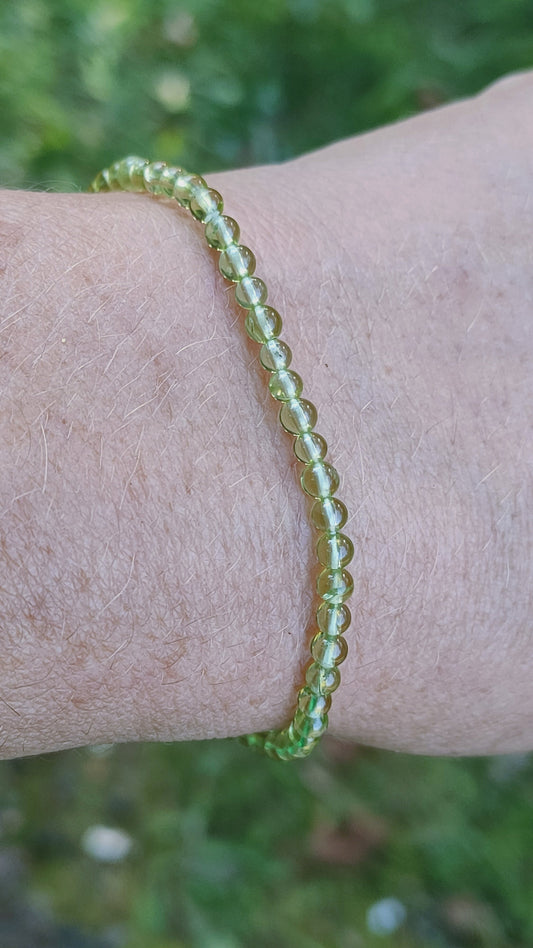 Bracelet en Peridot  - perles de 4 mm - qualité 💎💎💎💎