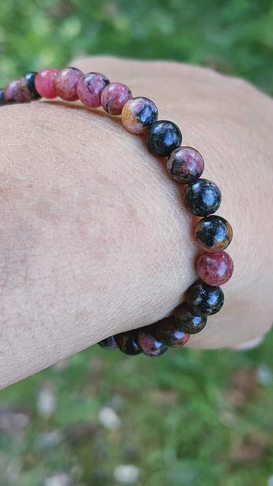 Bracelet en Rhodonite - perles de 6 mm - qualité 💎💎💎💎💎