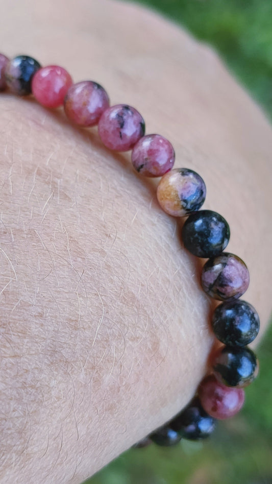 Bracelet en Rhodonite - perles de 6 mm - qualité 💎💎💎💎💎