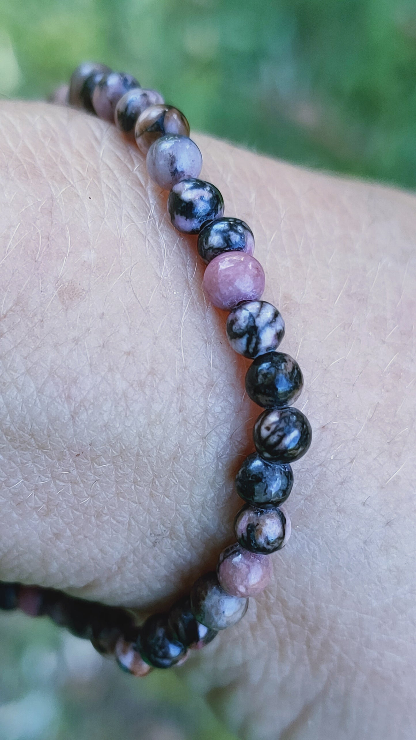 Bracelet en Rhodonite de Madagascar - perles de 6 mm - qualité 💎💎💎