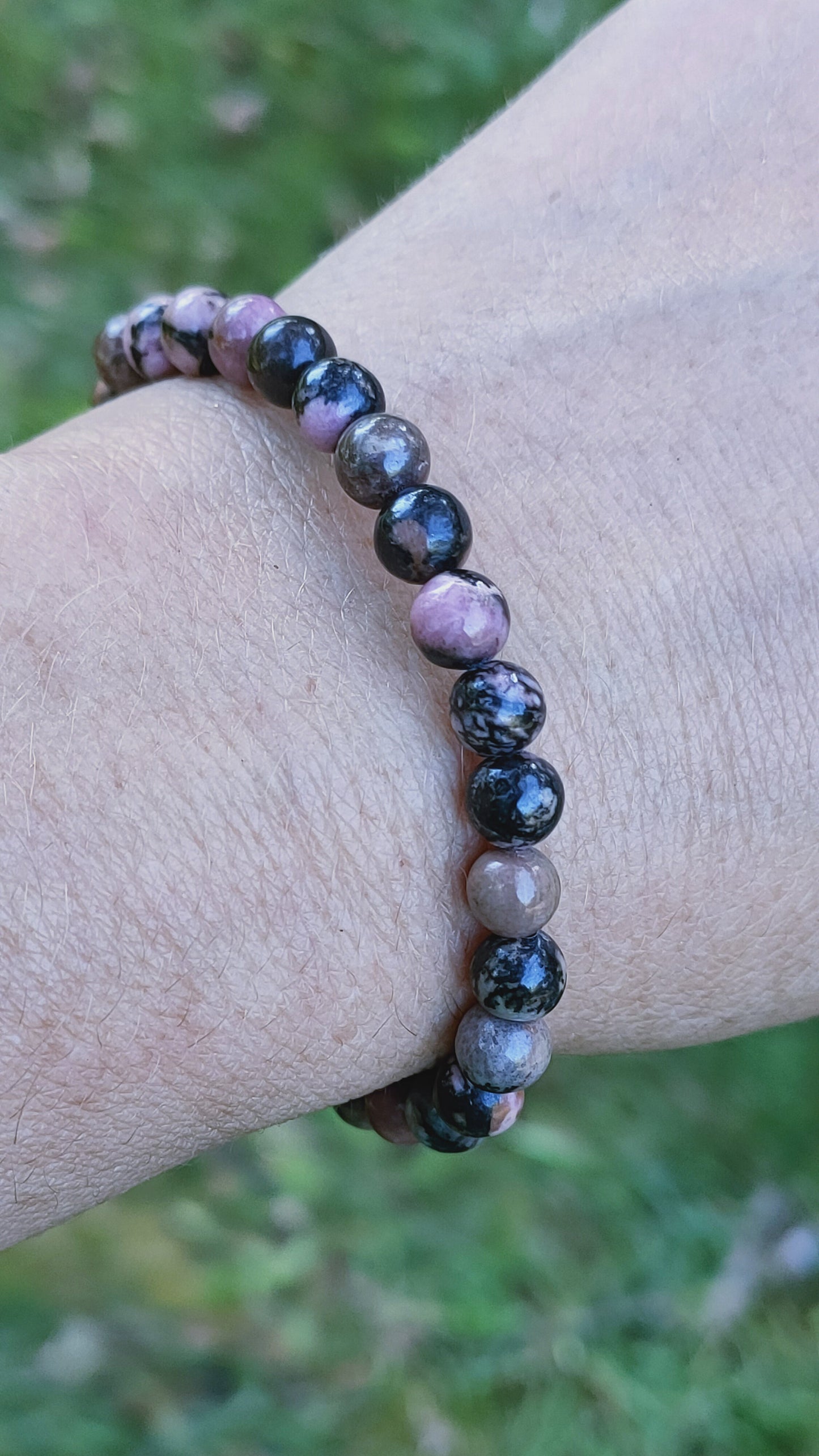 Bracelet en Rhodonite de Madagascar - perles de 6 mm - qualité 💎💎💎