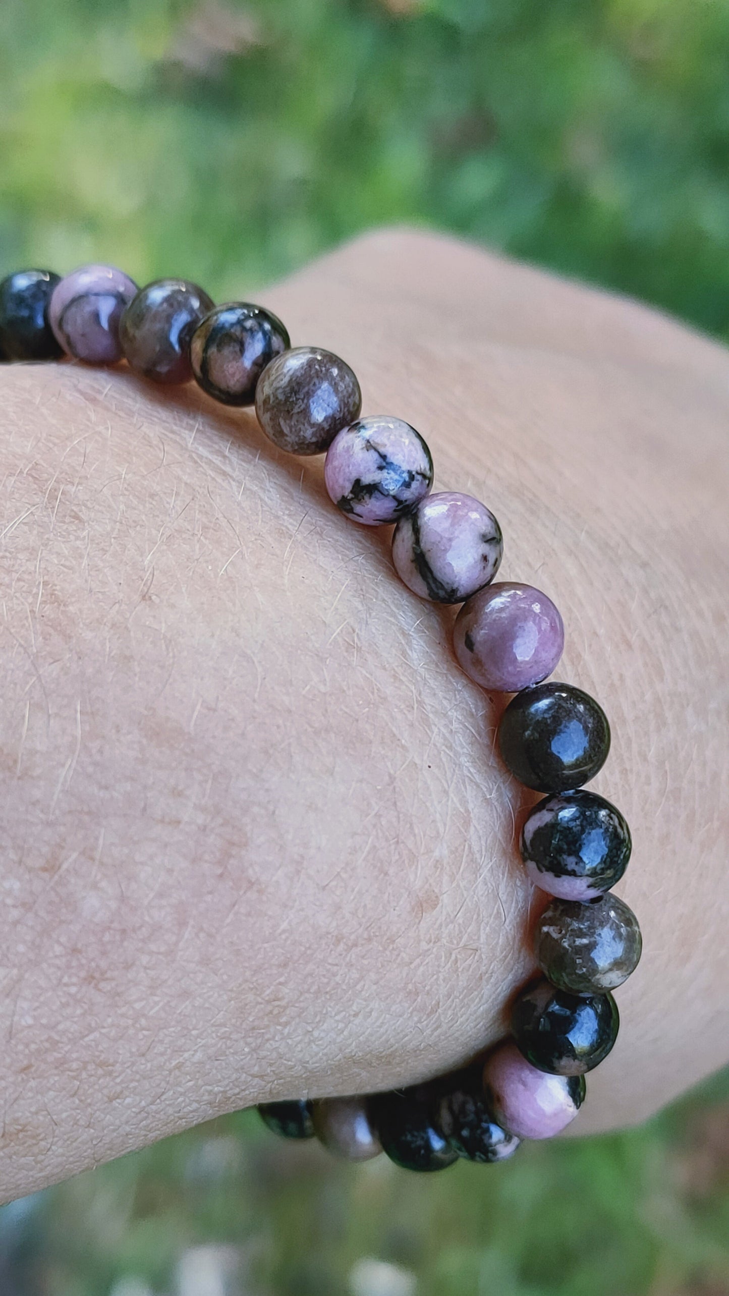 Bracelet en Rhodonite de Madagascar - perles de 6 mm - qualité 💎💎💎
