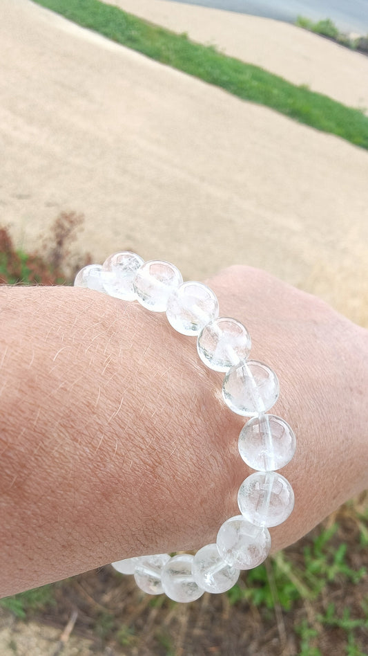 Bracelet en Quartz fantôme - perles de 10 mm - qualité 💎💎💎💎💎💎