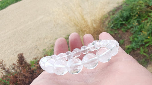 Bracelet en Quartz fantôme - perles de 10 mm - qualité 💎💎💎💎💎💎