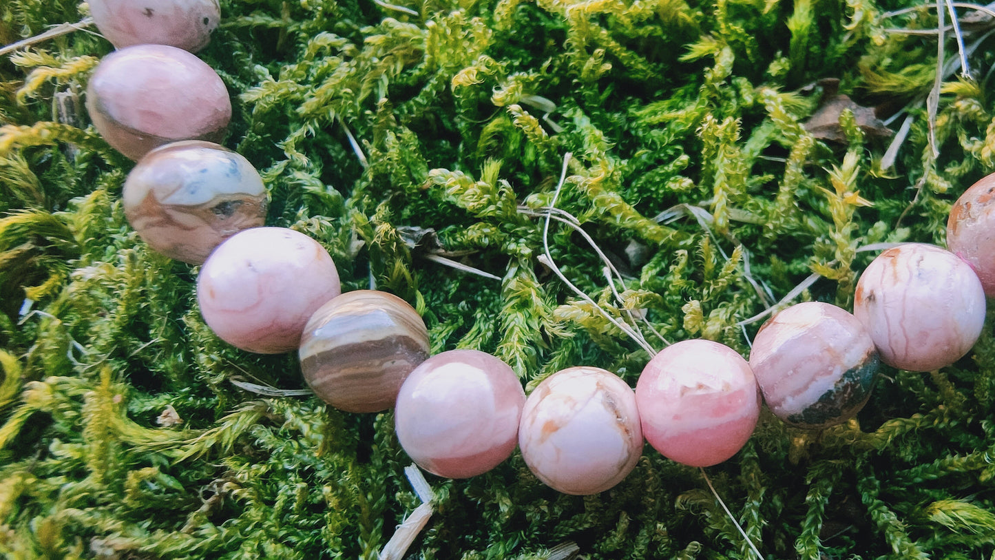 Bracelet en Rhodochrosite d'Argentine  - perles de 6 mm - qualité 💎💎💎💎💎