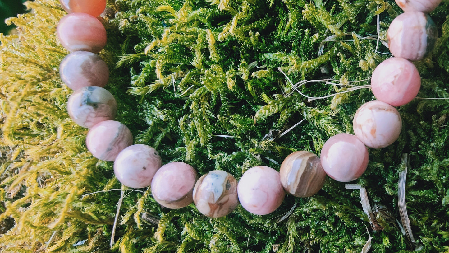 Bracelet en Rhodochrosite d'Argentine  - perles de 6 mm - qualité 💎💎💎💎💎