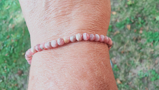 Bracelet en Rhodochrosite d'Argentine  - perles de 5 mm - qualité 💎💎💎💎💎