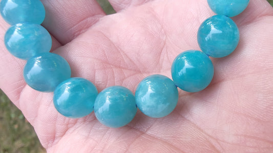 Bracelet en Amazonite des USA - perles de 11,5 mm - Qualité 💎💎💎💎💎