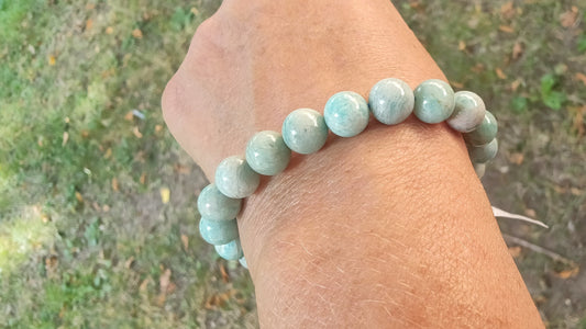 Bracelet en Amazonite du Pérou - perles de 10 mm - Qualité 💎💎💎