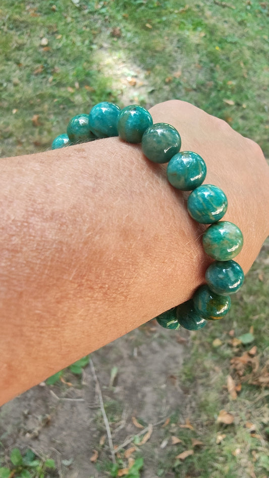 Bracelet en Amazonite de Russie - perles de 10,5 mm - Qualité 💎💎💎💎💎