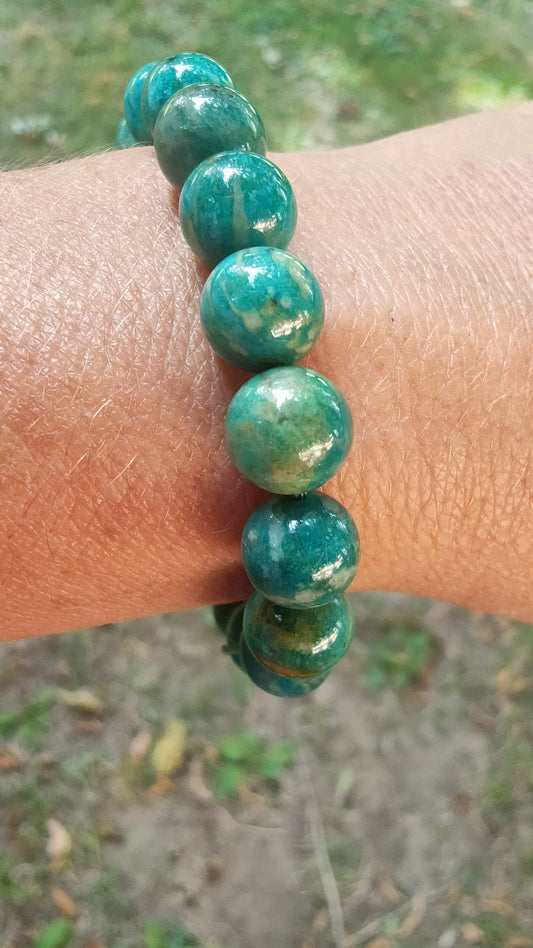 Bracelet en Amazonite de Russie - perles de 10,5 mm - Qualité 💎💎💎💎💎