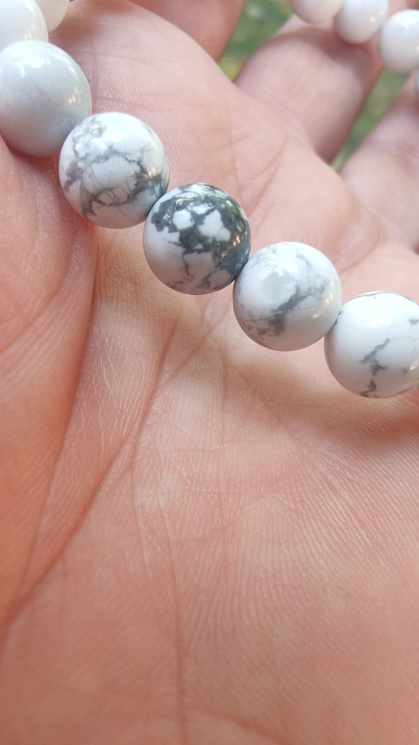 Bracelet en Howlite du Zimbabwe - perles de 8 mm - Taille 2 - Qualité 💎💎💎💎