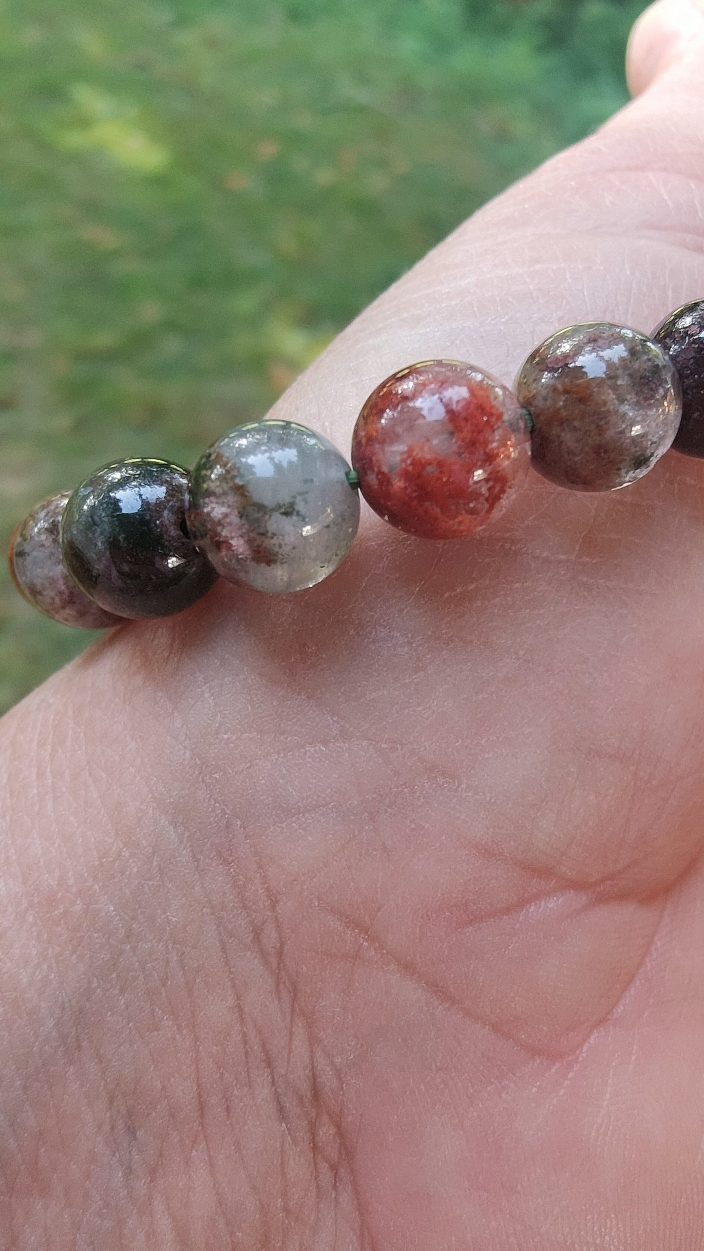 Bracelet en Quartz Lodolite  - perles de 10 mm - qualité 💎💎💎💎💎💎💎💎
