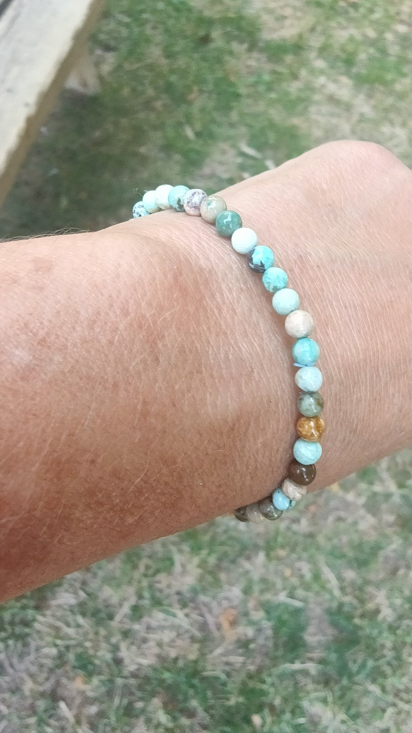 Bracelet en Turquoise du Pérou  - perles de 4 mm - qualité 💎💎💎💎