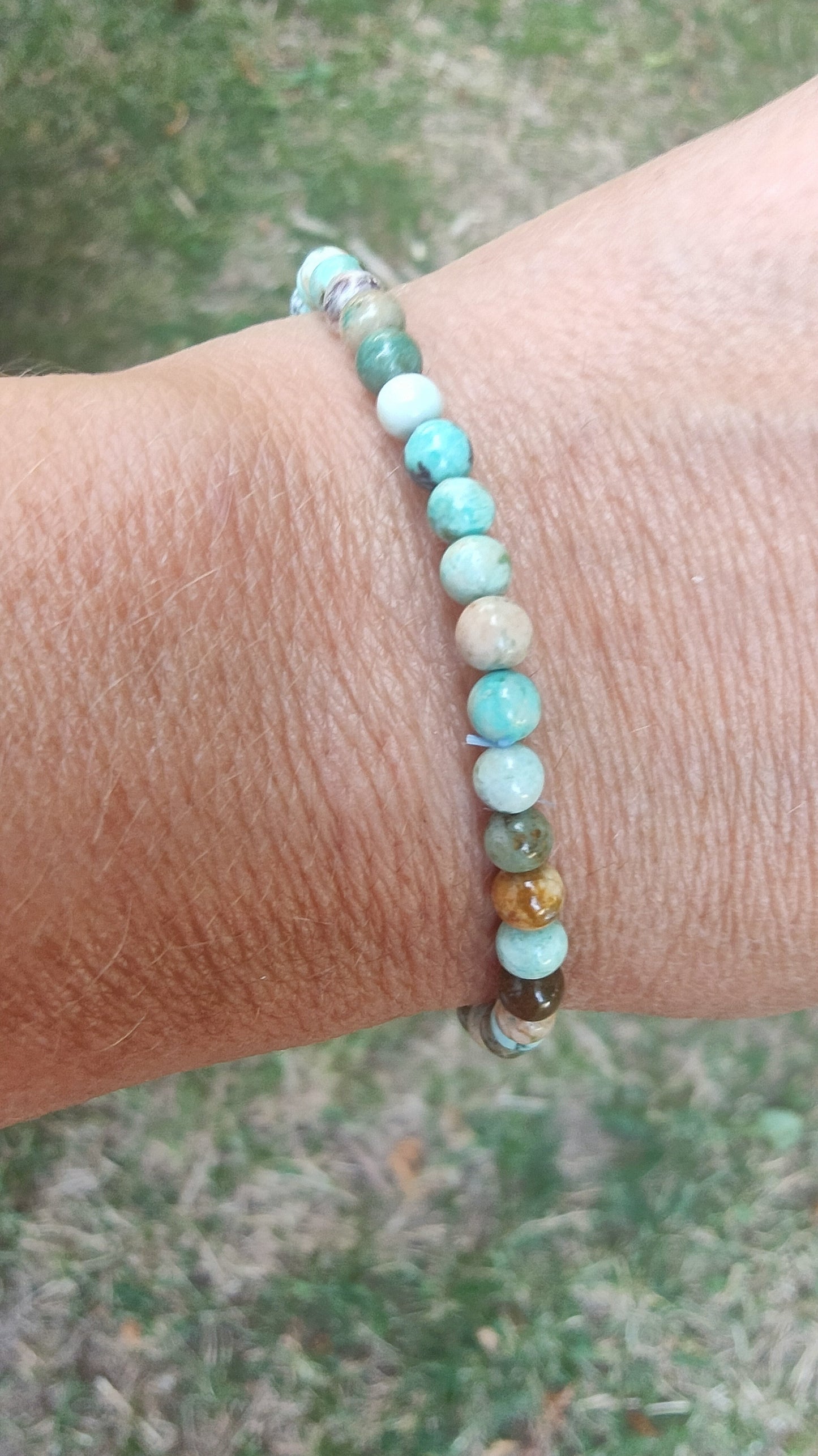 Bracelet en Turquoise du Pérou  - perles de 4 mm - qualité 💎💎💎💎