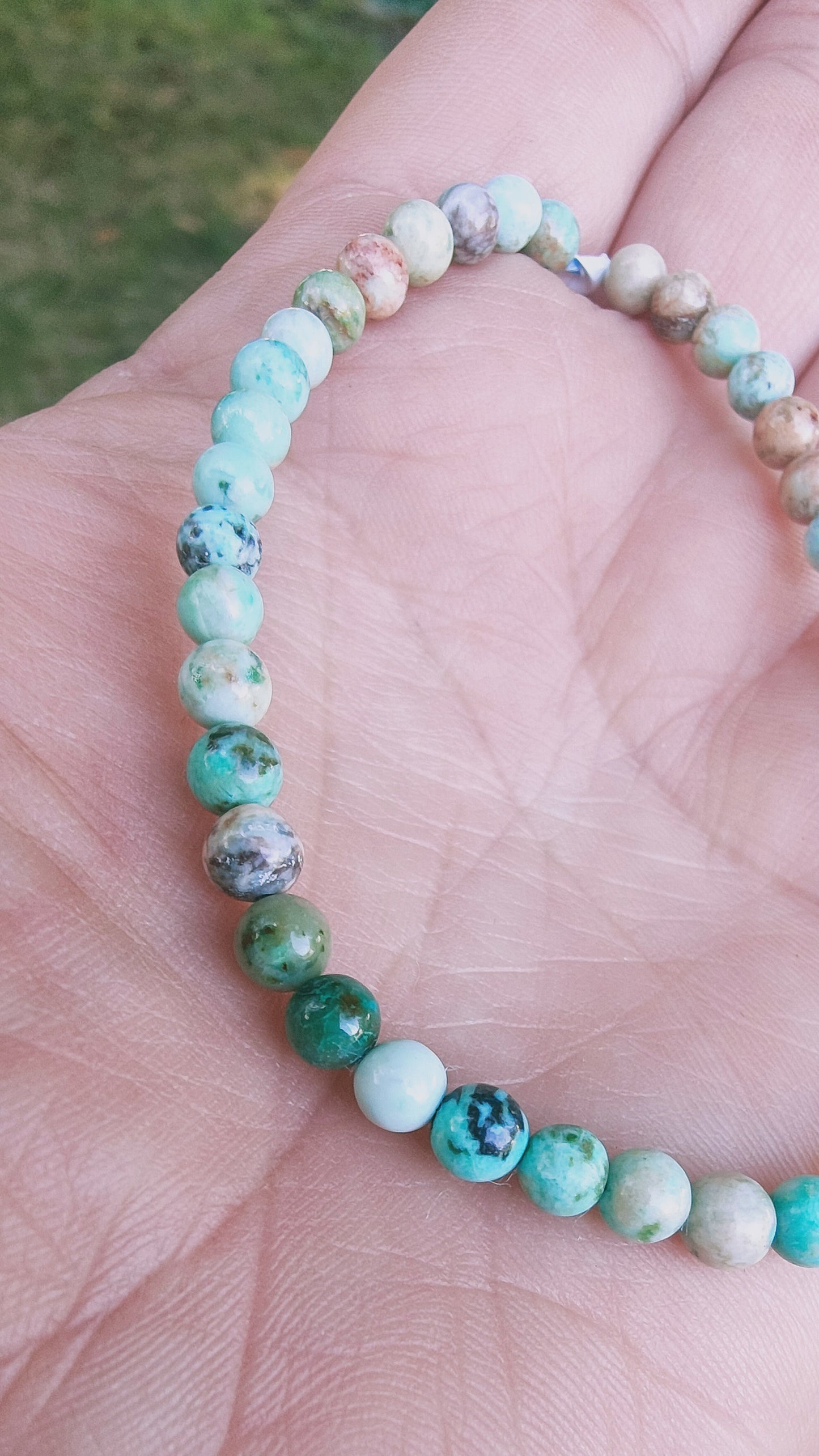 Bracelet en Turquoise du Pérou  - perles de 4 mm - qualité 💎💎💎💎