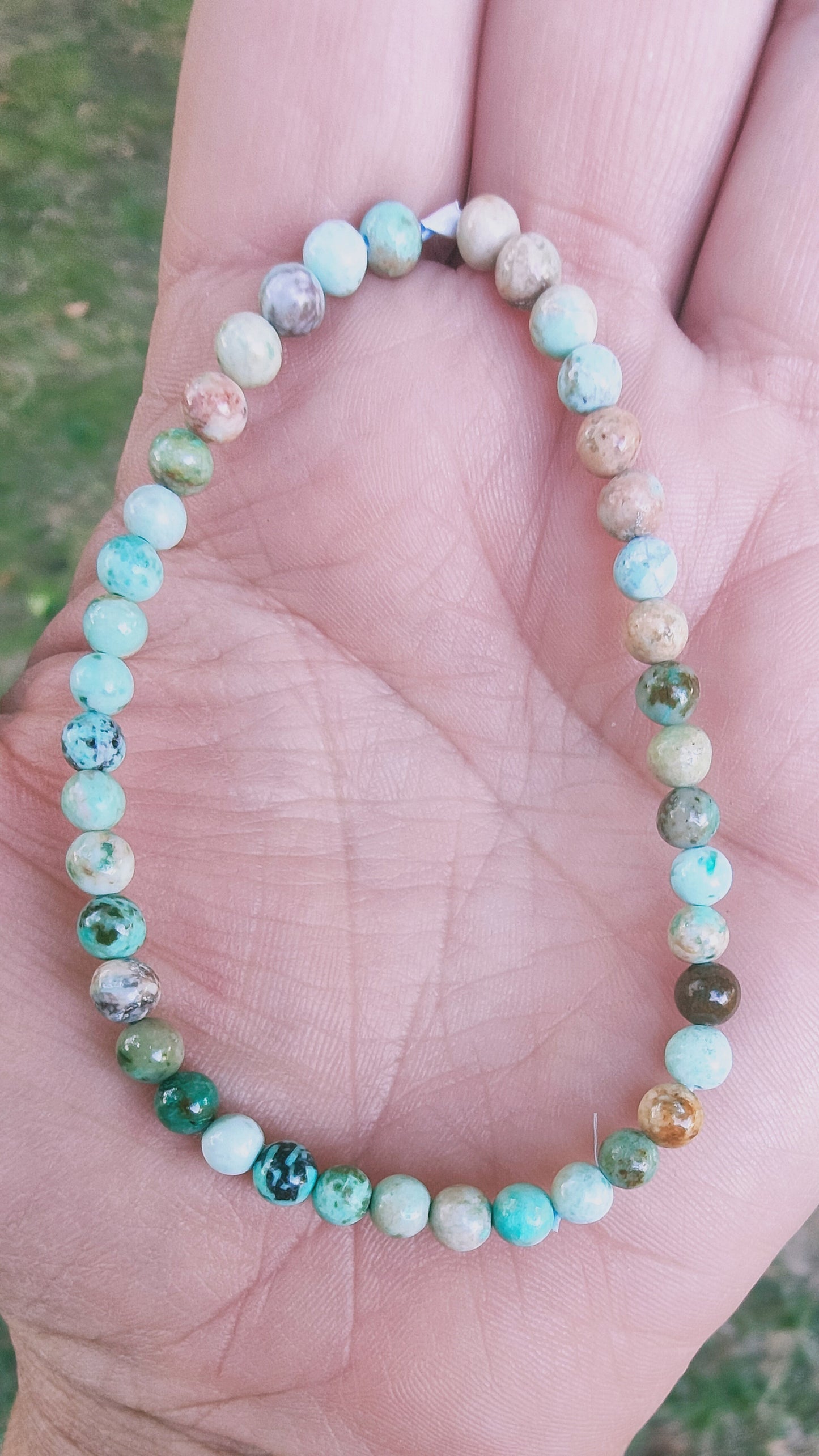Bracelet en Turquoise du Pérou  - perles de 4 mm - qualité 💎💎💎💎