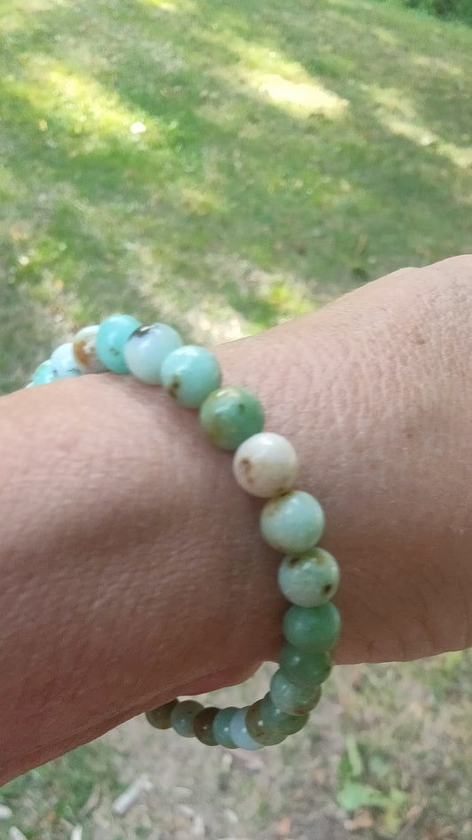Bracelet en Turquoise de Mongolie  - perles de 6 mm - qualité 💎💎💎