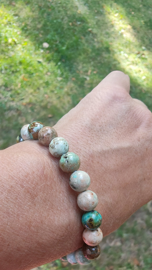 Bracelet en Turquoise du Pérou  - perles de 9 mm - qualité 💎💎💎