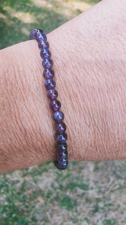 Bracelet en Améthyste du Brésil - perles de 4 mm - qualité 💎💎💎