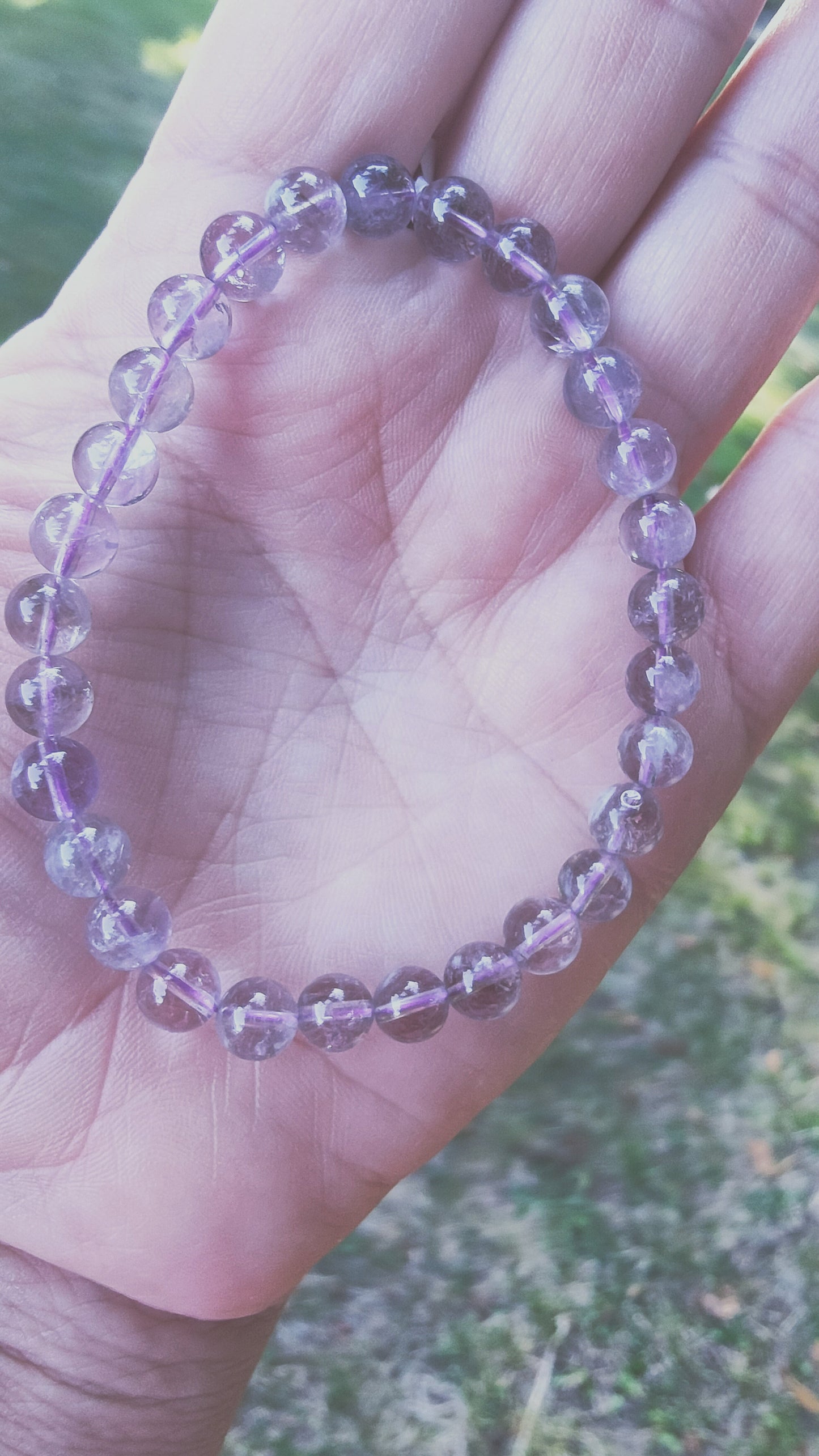 Bracelet en Améthyste du Brésil - perles de 7 mm - qualité 💎💎💎 💎
