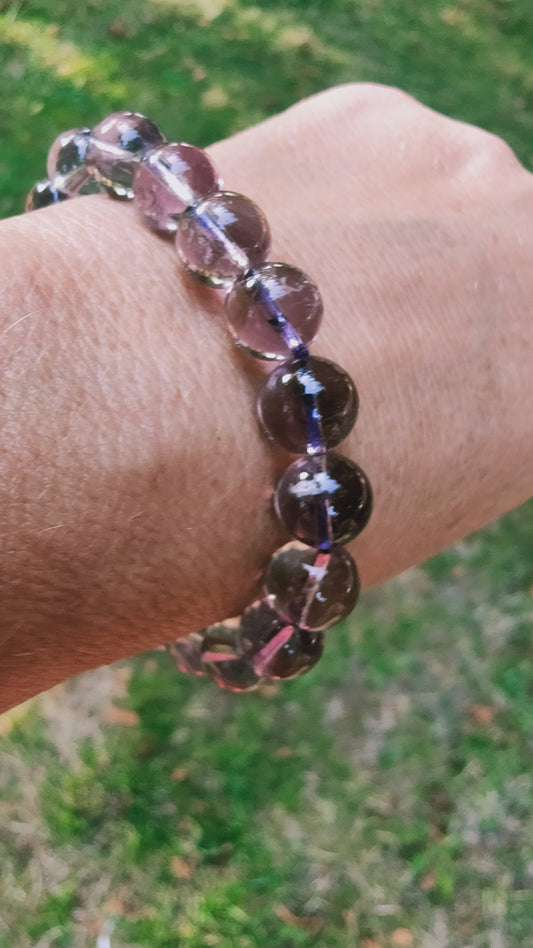 Bracelet en Améthyste du Brésil - perles de 10 mm - qualité 💎💎💎💎💎💎