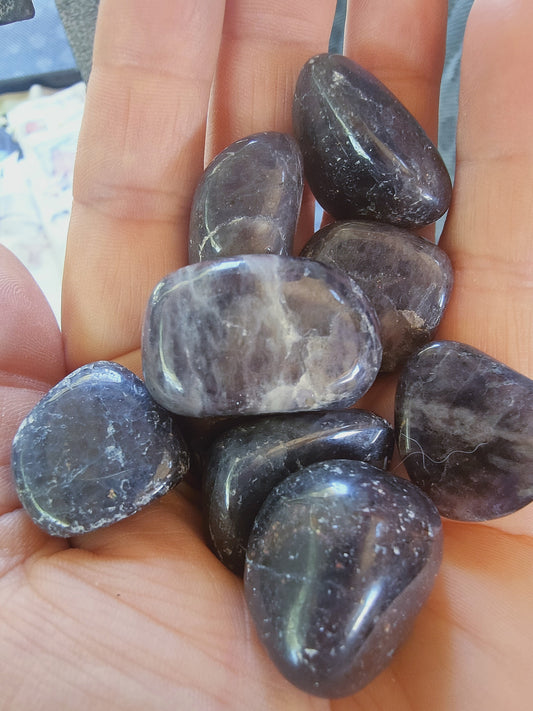 Iolite Cordiérite des Indes - Pierre roulée - Qualité A - Environ 30 mm
