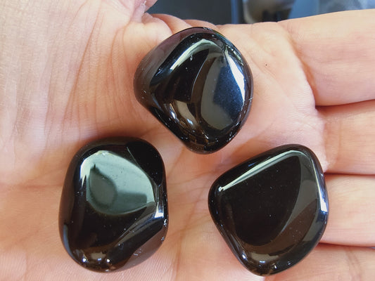 Obsidienne noire - Pierre roulée - Qualité A - Environ 25 mm