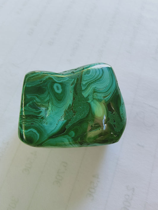 Malachite du Congo - Pierre roulée - Qualité AA - Environ 35 mm