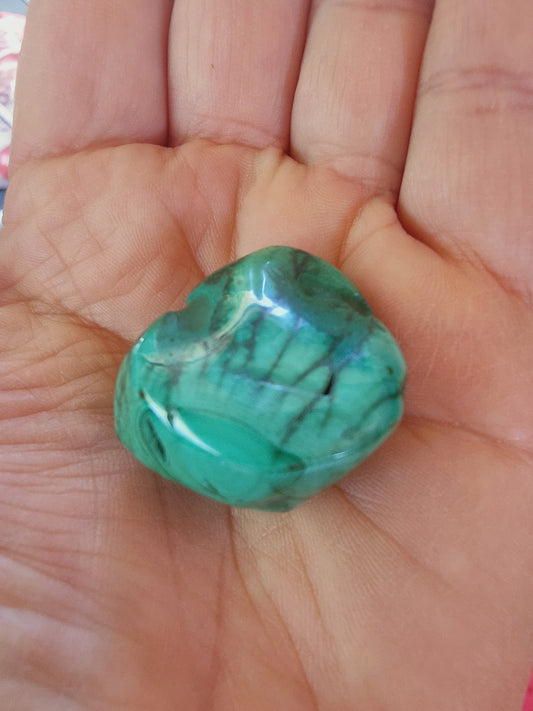 Malachite du Congo - Pierre roulée - Qualité AA - Environ 35 mm