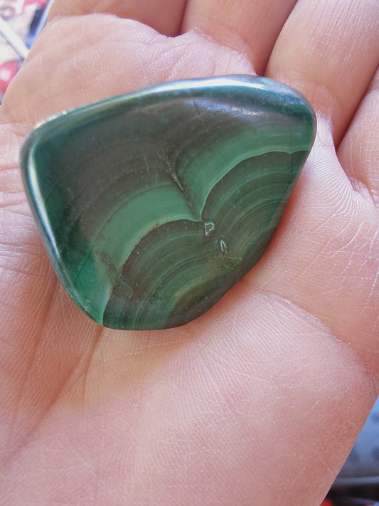 Malachite du Congo - Pierre roulée - Qualité AA - Environ 35 mm