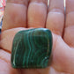 Malachite du Congo - Pierre roulée - Qualité AA - Environ 30 mm (1 angle râpé)