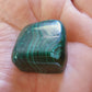 Malachite du Congo - Pierre roulée - Qualité AA - Environ 30 mm (1 angle râpé)