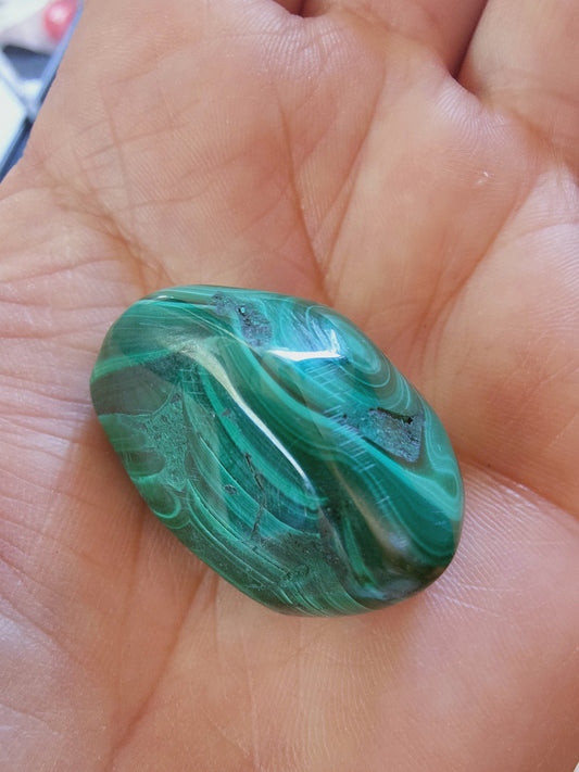 Malachite du Congo - Pierre roulée - Qualité AA - Environ 30 mm