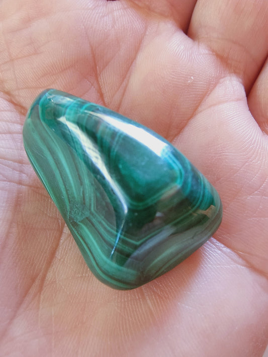 Malachite du Congo - Pierre roulée - Qualité AA - Environ 30 mm