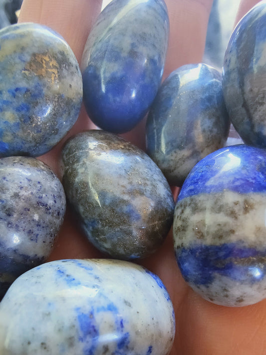 Lapis Lazuli d'Afghanistan - Pierre roulée - Qualité AB - Environ 25 mm