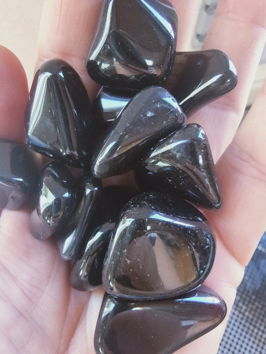 Obsidienne larme d'apache des US - Pierre roulée - Qualité A - Environ 25 mm
