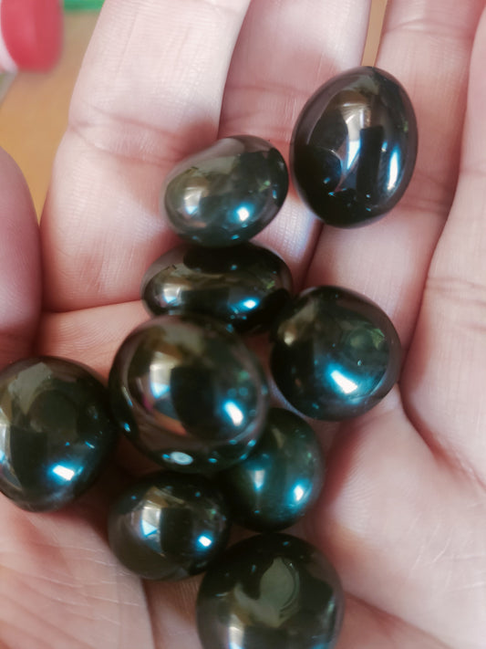 Obsidienne oeil céleste du Mexique - Pierre roulée - Qualité AA - Environ 15/20 mm