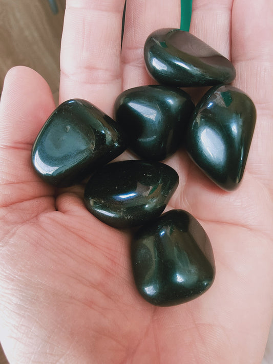Onyx (Agate noire) - Pierre roulée - Qualité A - Environ 30 mm