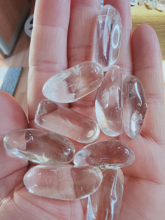 Cristal de roche du Brésil - Pierre roulée - Qualité B - Environ 35 mm