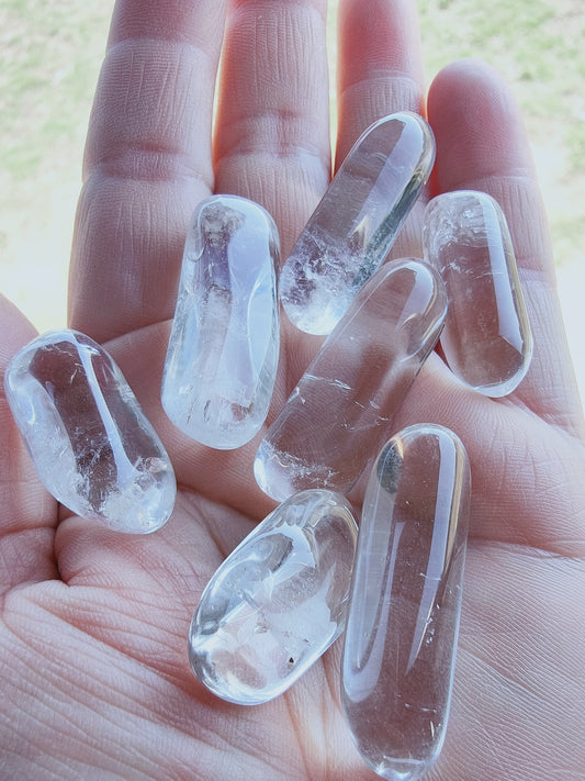 Cristal de roche du Brésil - Pierre roulée - Qualité B - Environ 35 mm