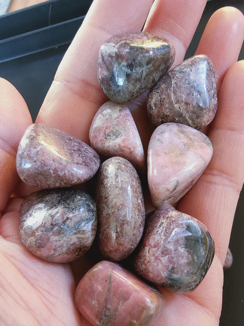 Rhodonite - Pierre roulée - Qualité AB - Environ 20 mm
