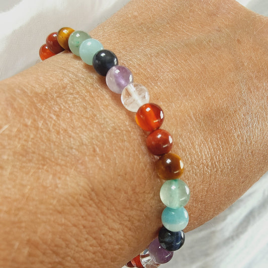 Bracelet 7 chakras - perles de 6 mm - qualité 💎💎💎💎
