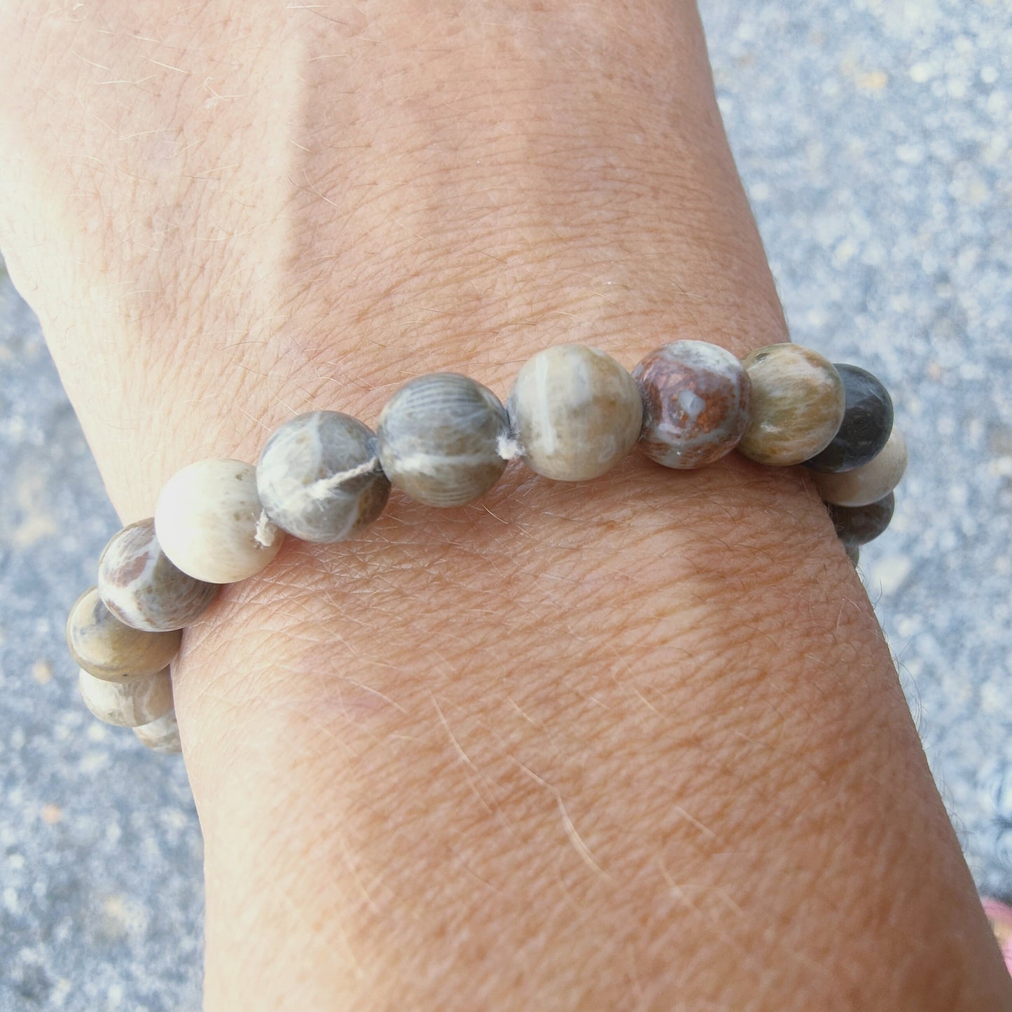 Bracelet en Corail fossile   - perles de 8 mm - qualité 💎💎💎