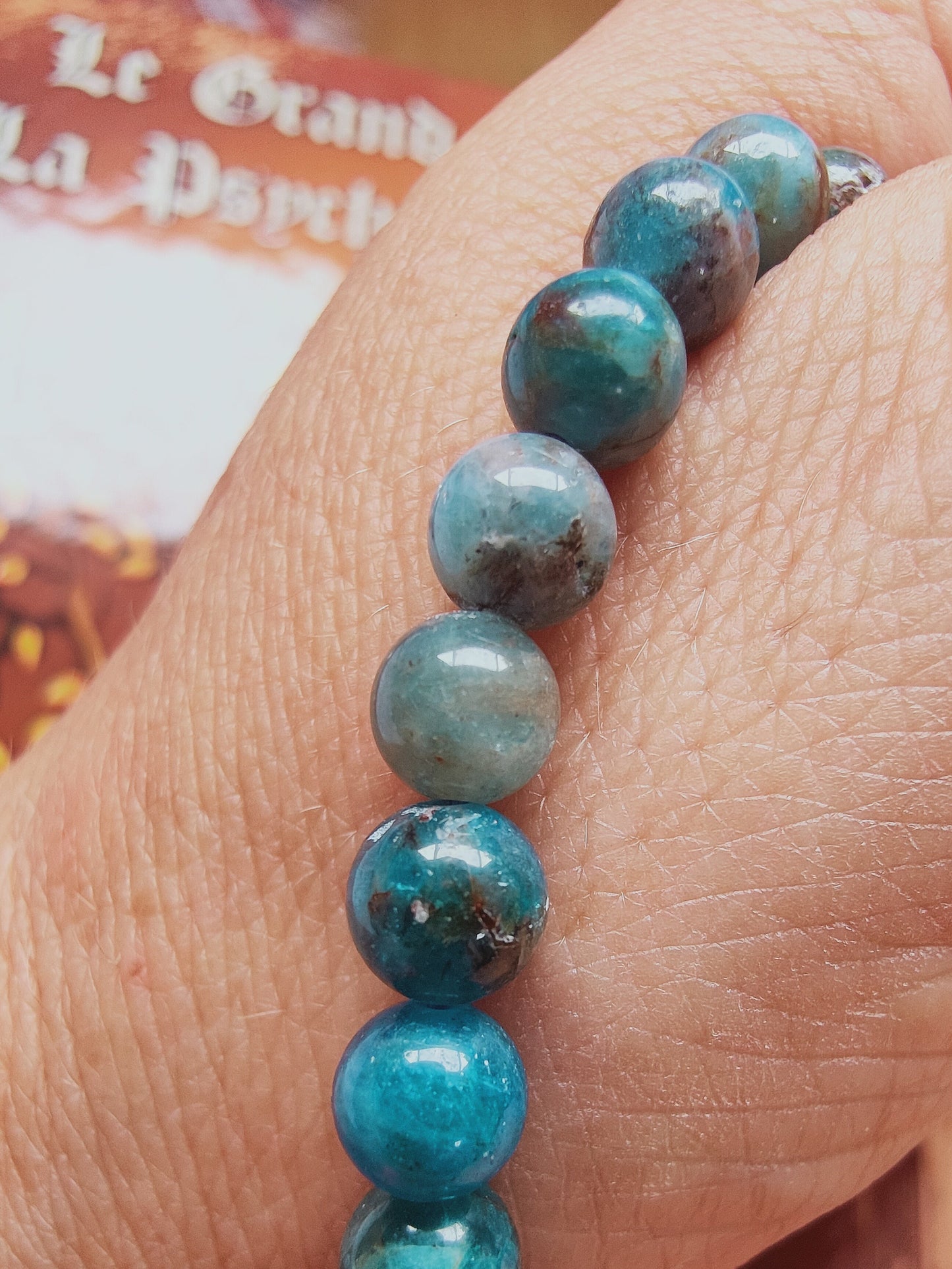 Bracelet en Apatite bleue - perles de 6 mm - qualité 💎💎💎