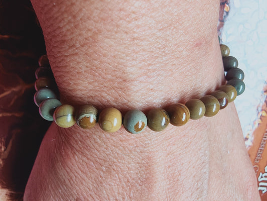 Bracelet en Jaspe paysage  - perles de 6 mm - qualité 💎💎💎💎💎💎
